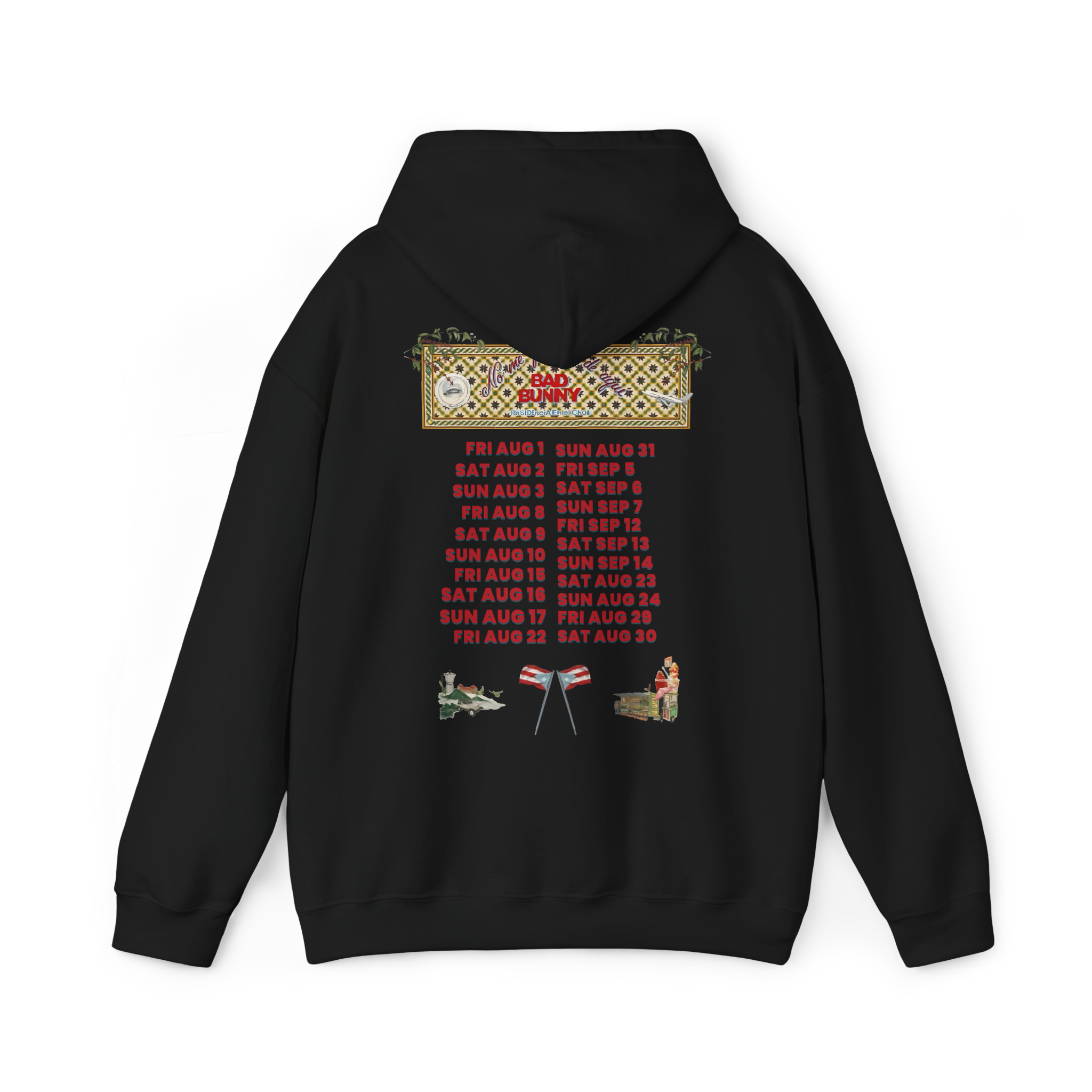 Bad Bunny Concho Tour Dates Hoodie Bad Bunny Merch | DTMF Merch