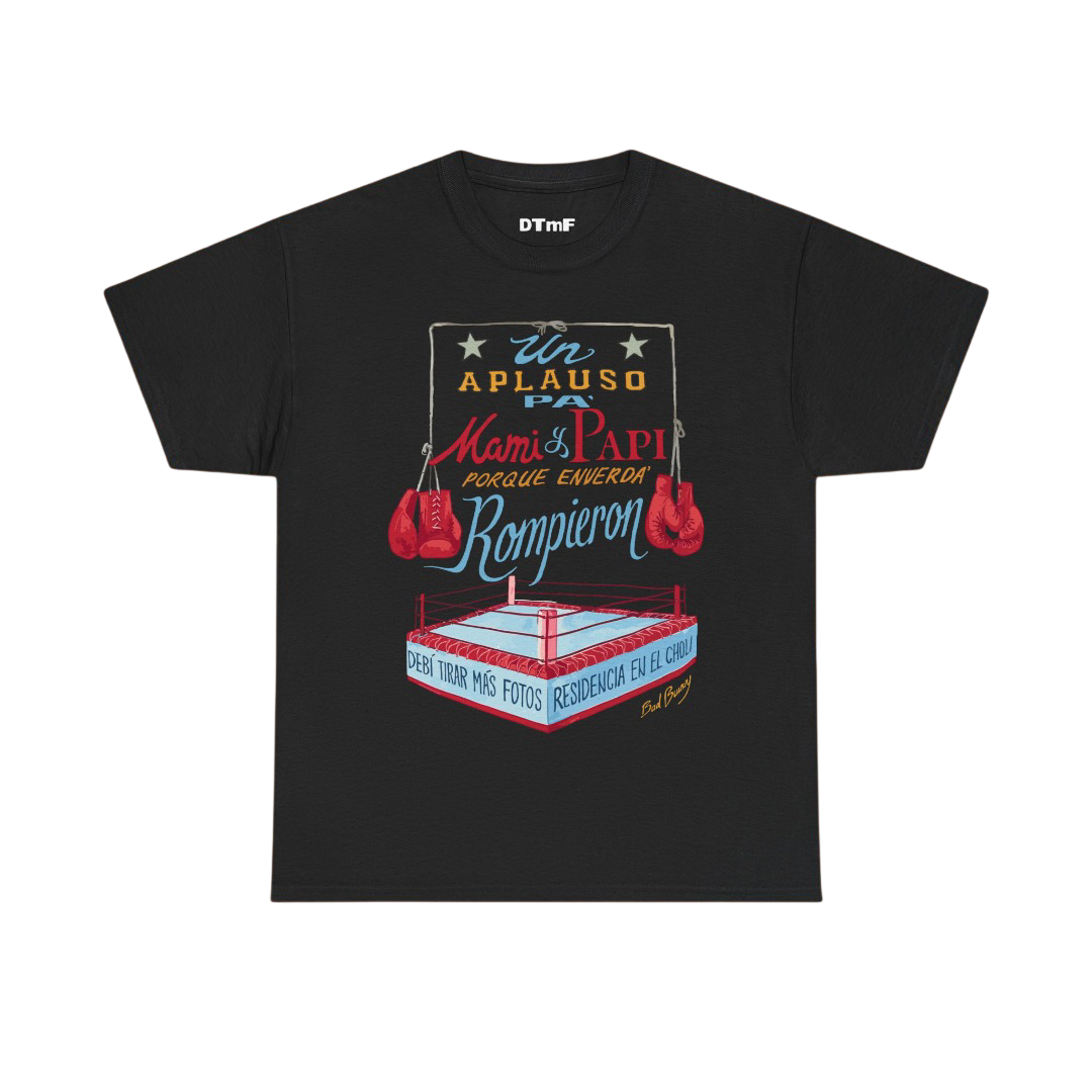Bad Bunny Black Boxing Tee  Bad Bunny Merch | DTMF Merch