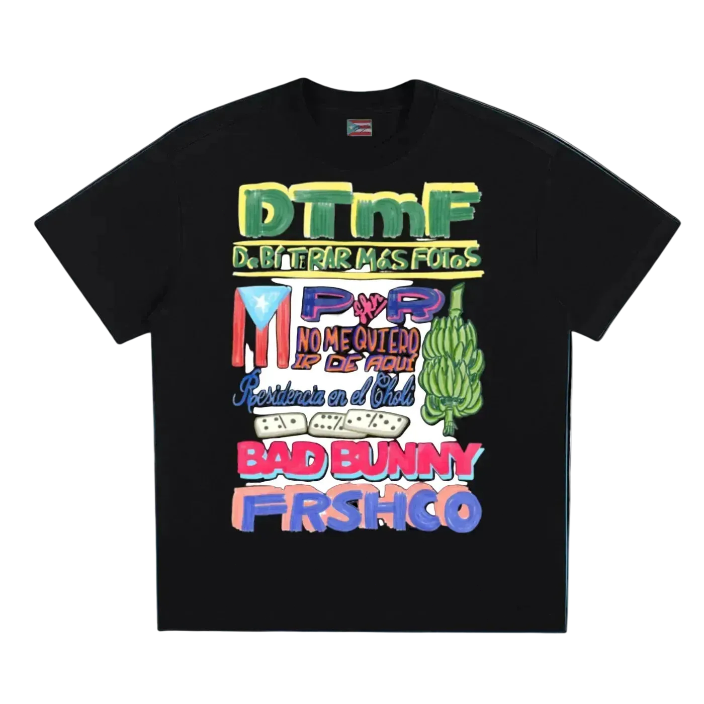 Bad Bunny Residencia Tour Black Tee Bad Bunny Merch | DTMF Merch